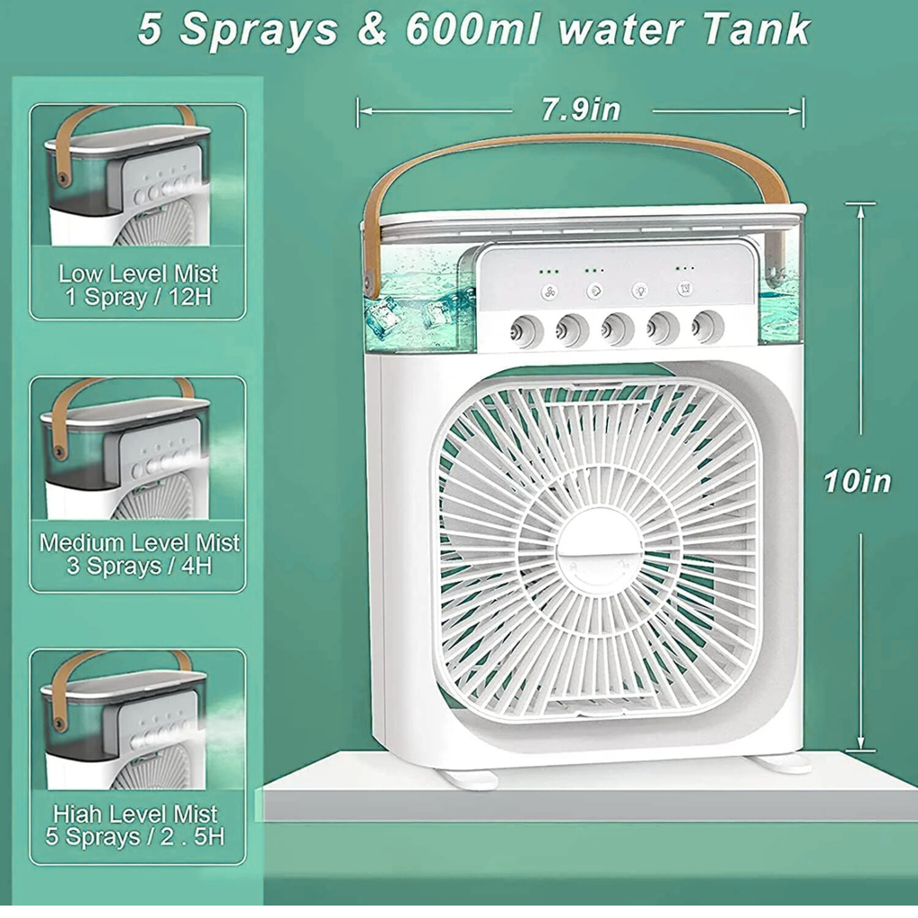 Five-Hole Spray Portable mini air Water-cooling Fan